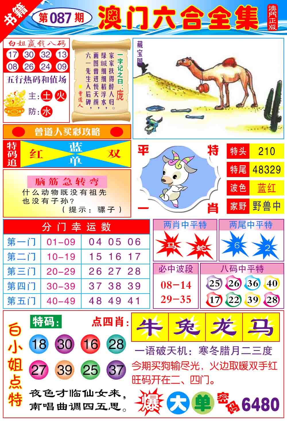 087期澳门全集六合[图]
