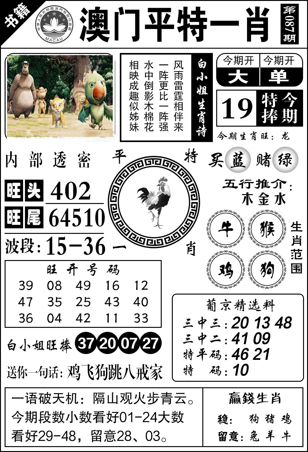 087期澳门内部透密[图]